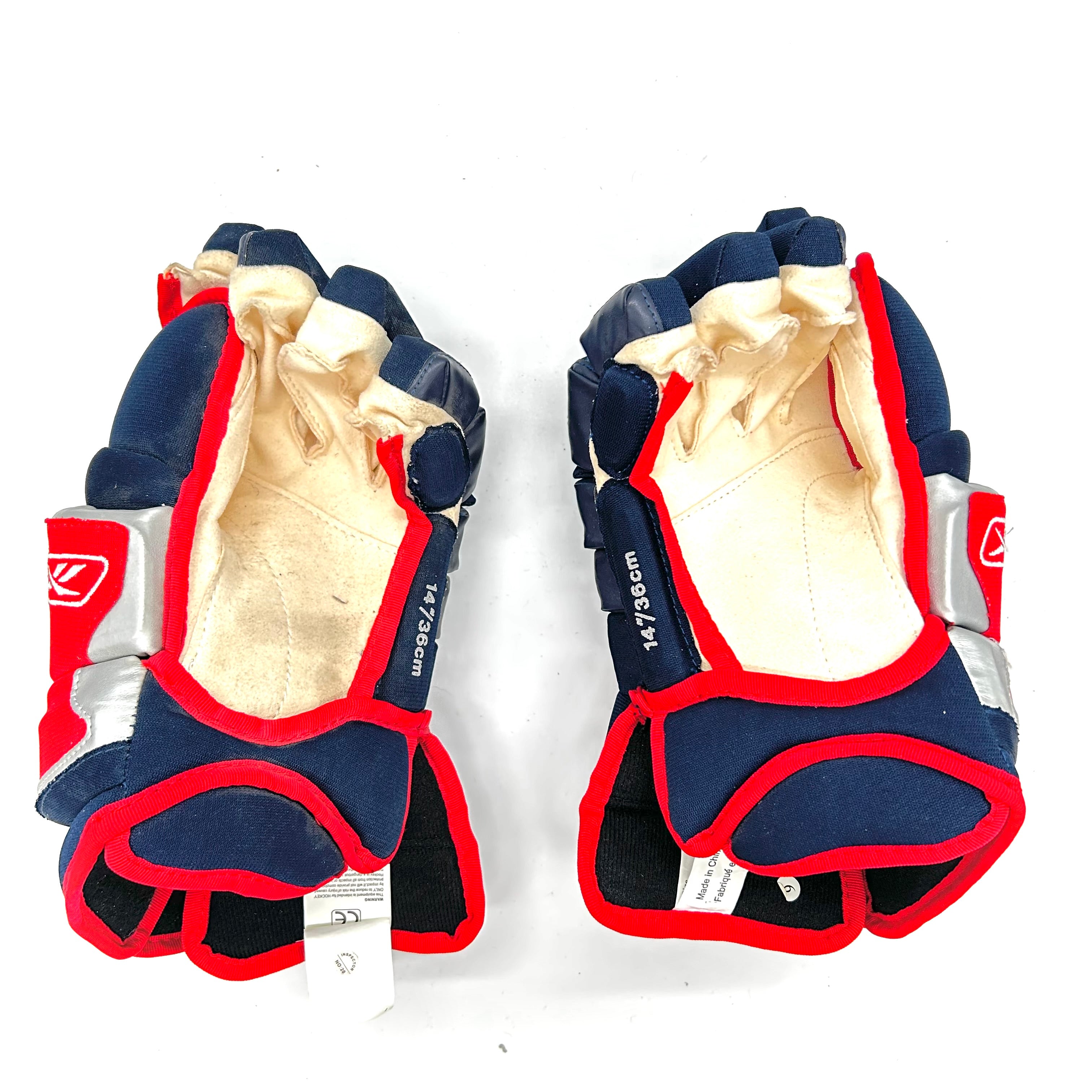 Reebok - Gants Pro Stock d'occasion (bleu marine/rouge/argent)